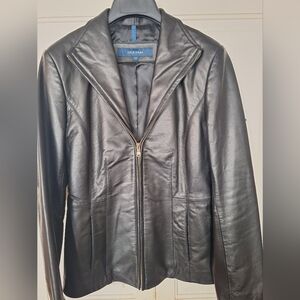 Cole Haan Women's Black Leather Jacket Size M